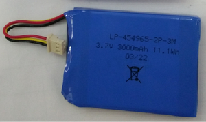 Fabrik hergestellt LP-454965-2p-3m 3,7 V 3000mAh Lithium Polymer-Akku Batteriepack wiederaufladbarer Akku für elektronische Geräte