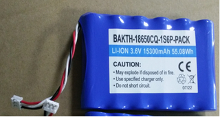 BAKTH-18650CQ-1S6P-PACK 3,6 V 15300 mAH FACTORY PREIS LITHIUM ION Batteriepack wiederaufladbarer Akku