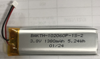 BAKTH-102060P-1S-2 3,8 V 1380mAH Lithium Polymer Batteriepack wiederaufladbarer Akku für elektronische Geräte