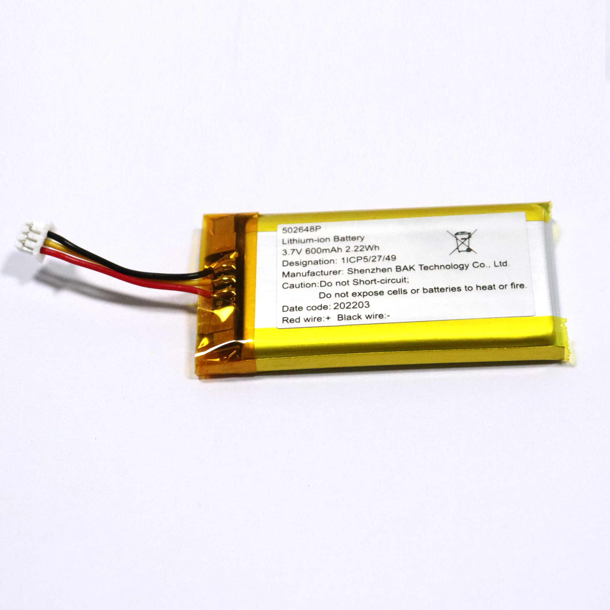 Lithiumpolymerbatterie 3,7 V 600mAh für Bluetooth -Geräte 
